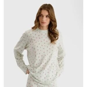 SKIMS Boyfriend Long Sleeve in‎ Cloud Cherry Print Size XS RARE